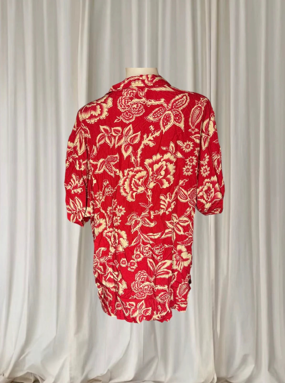 Polo Jeans Co. Ralph Lauren Men's Floral Shirt - Vibrant Red Short Sleeve Button-Up XL - Image 5