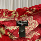 Polo Jeans Co. Ralph Lauren Men's Floral Shirt - Vibrant Red Short Sleeve Button-Up XL - Image 6