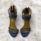 Women's Blue and Navy Sandals