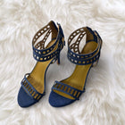 Women's Blue and Navy Sandals