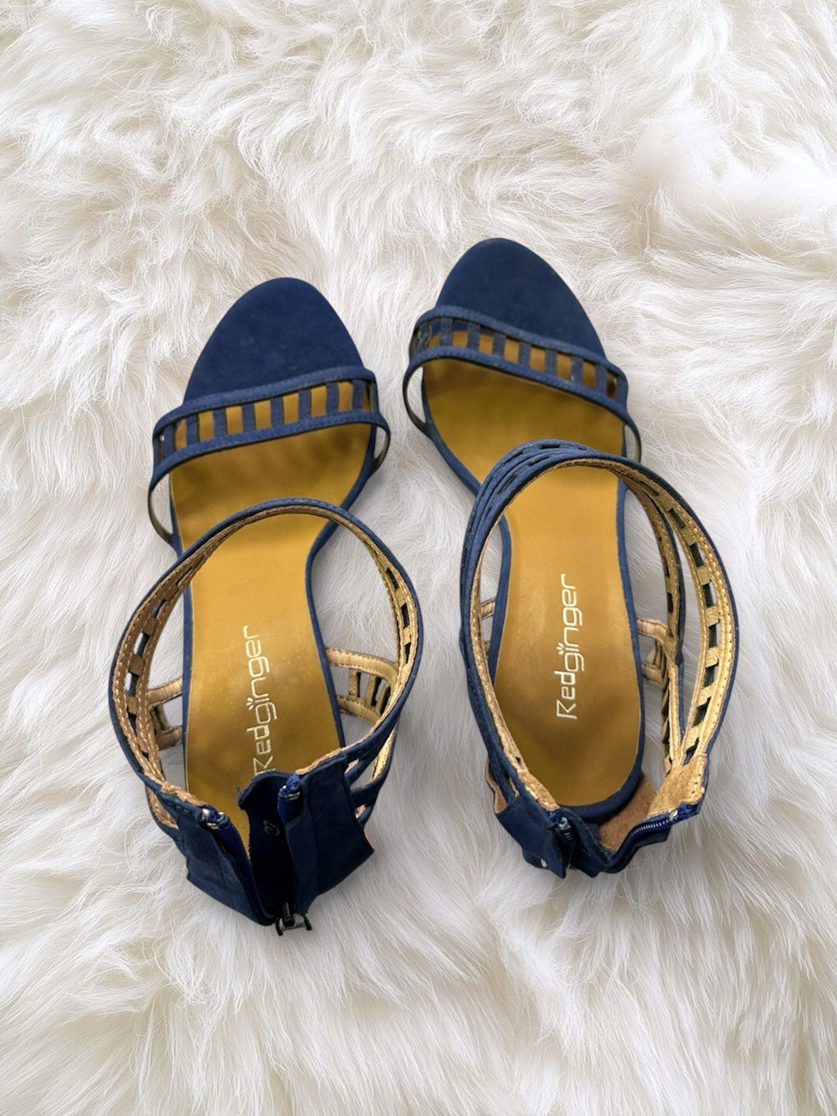 Women's Blue and Navy Sandals