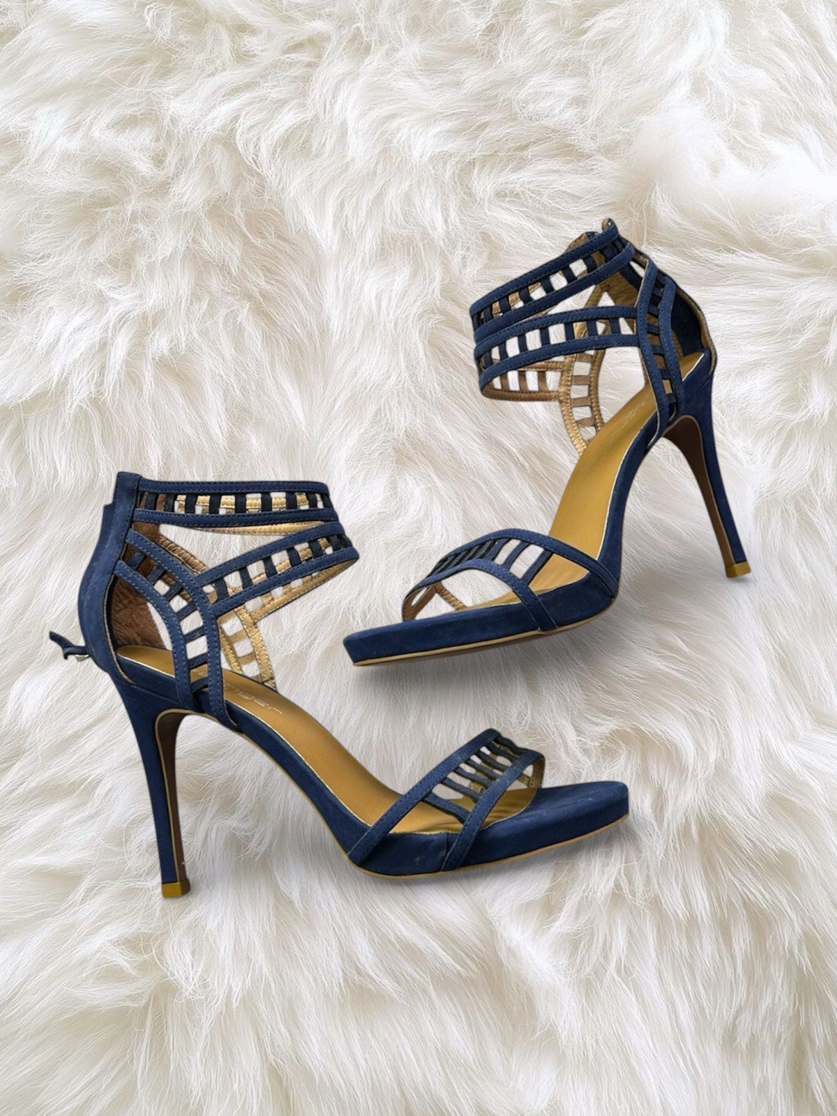 Women's Blue and Navy Sandals