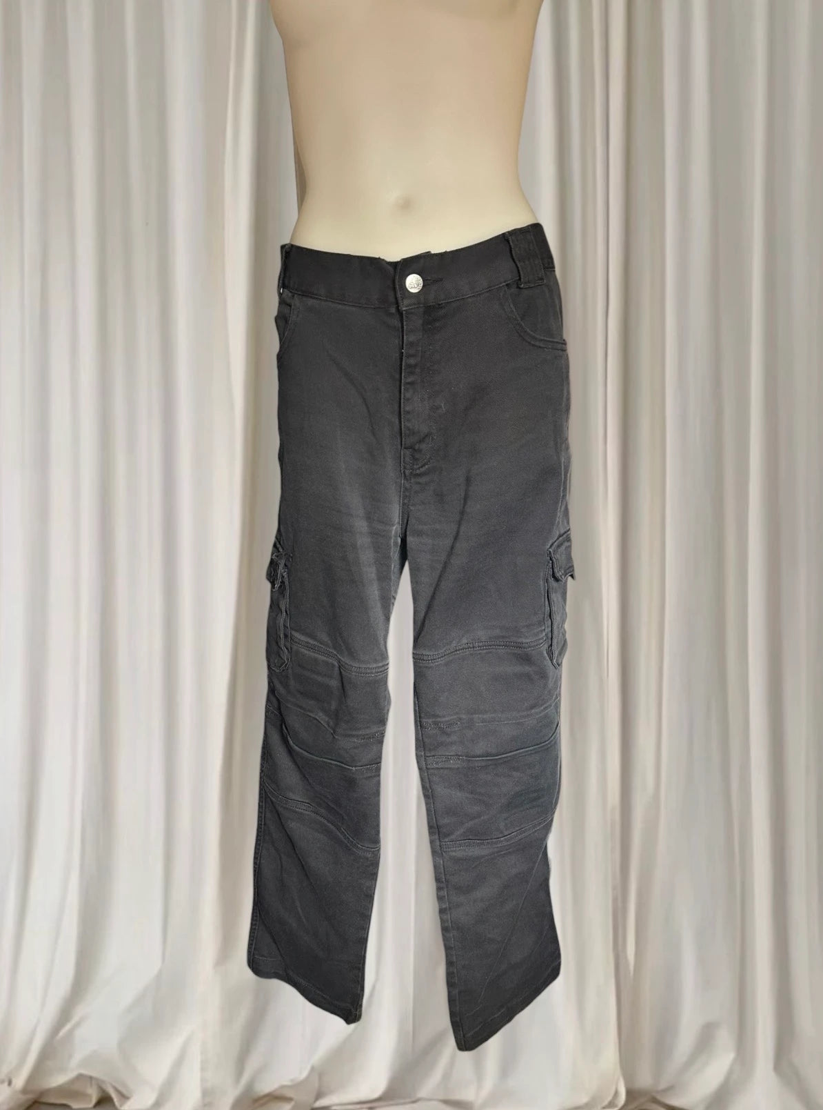 Rideract Men's Motorcycle Cargo Jeans - Protective Black Riding Pants Size 38 - Image 1