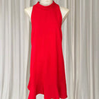 SABA Dharma Mini Tank Dress - Vibrant Red Ruffled Hem - Image 1