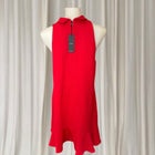 SABA Dharma Mini Tank Dress - Vibrant Red Ruffled Hem - Image 3