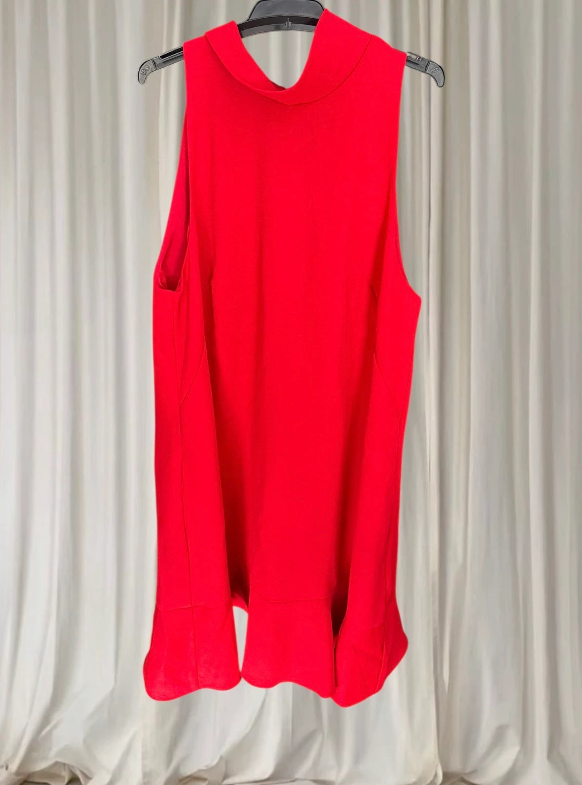SABA Dharma Mini Tank Dress - Vibrant Red Ruffled Hem - Image 4