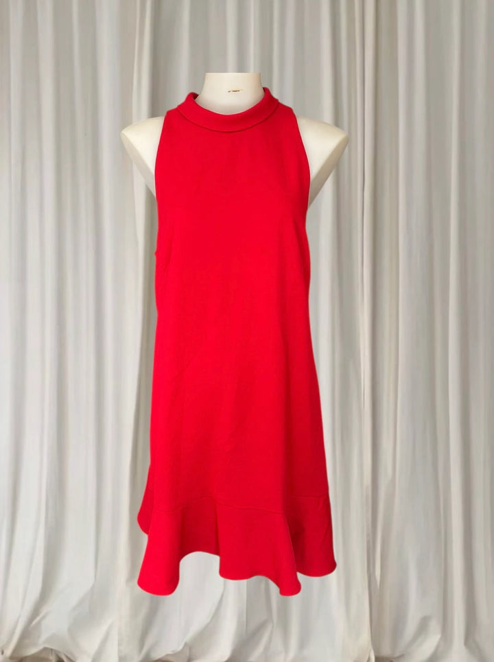 SABA Dharma Mini Tank Dress - Vibrant Red Ruffled Hem - Image 1