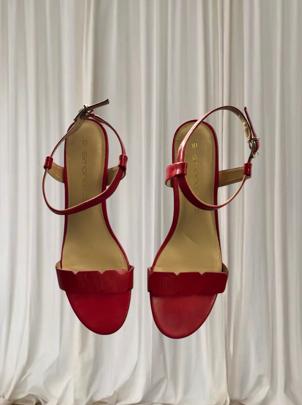 Simona Ricci Red Patent Heels - Size 10 Classic Glossy Pumps - Image 3