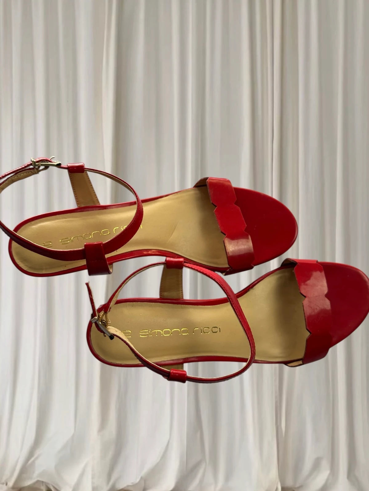 Simona Ricci Red Patent Heels - Size 10 Classic Glossy Pumps - Image 4