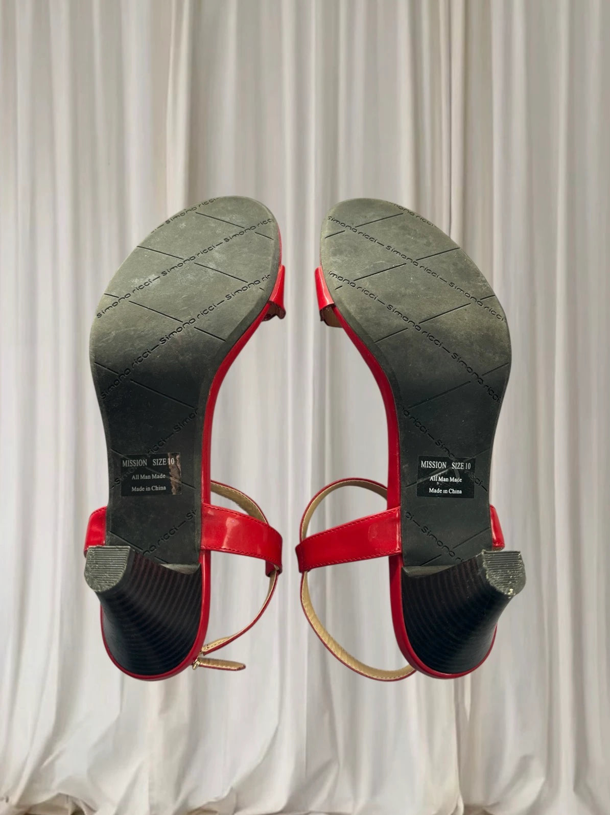 Simona Ricci Red Patent Heels - Size 10 Classic Glossy Pumps - Image 6