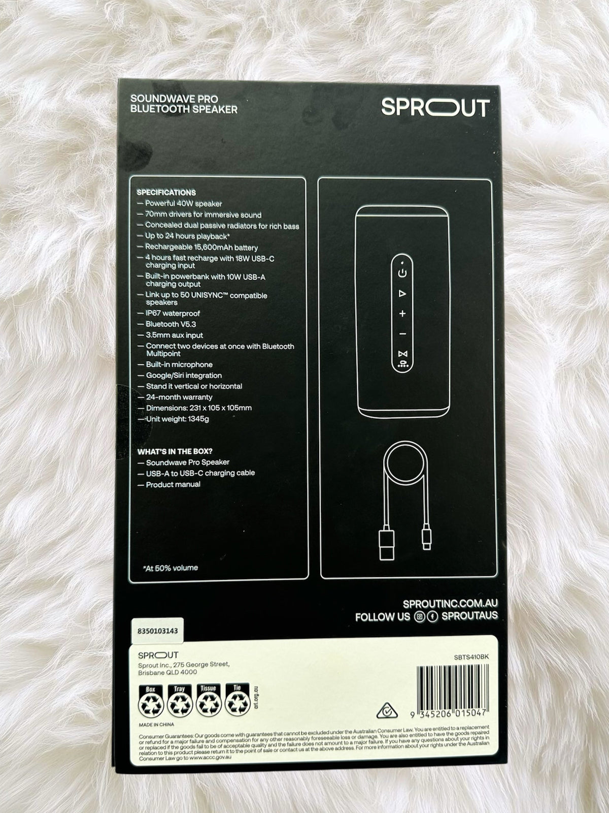 Sprout Soundwave Pro Bluetooth Speaker BNIB