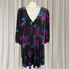 Taking Shape Floral Velvet Dress - Golden Elixir Black Midi - Image 1