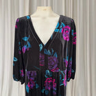 Taking Shape Floral Velvet Dress - Golden Elixir Black Midi - Image 2
