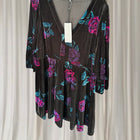 Taking Shape Floral Velvet Dress - Golden Elixir Black Midi - Image 6