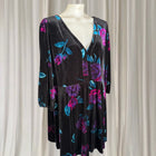 Taking Shape Floral Velvet Dress - Golden Elixir Black Midi - Image 3