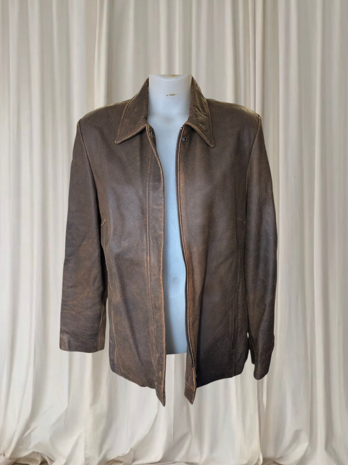 The Leather Connection Brown Leather Motorcycle Jacket - Hand Crafted Australian Quality