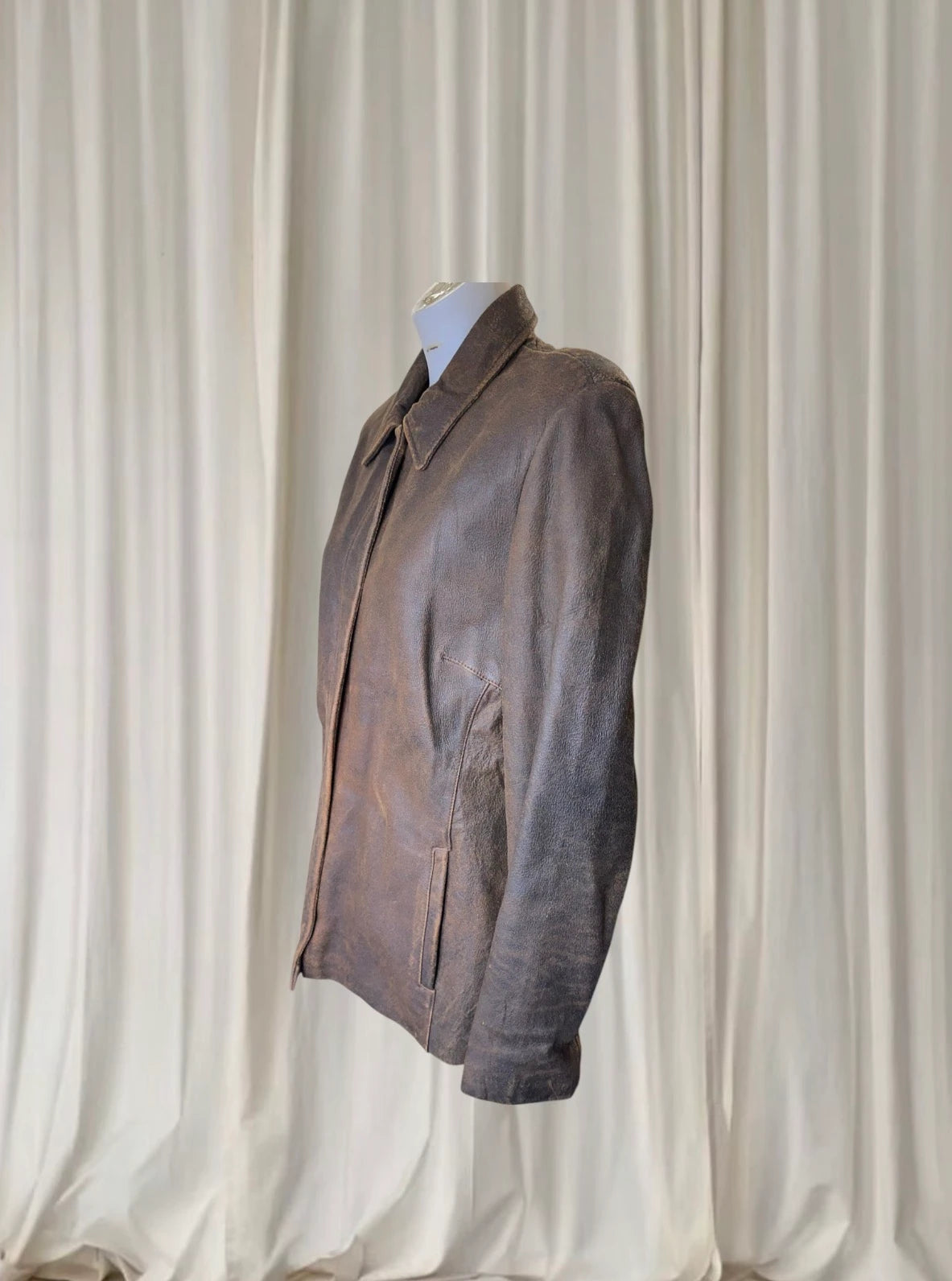 The Leather Connection Brown Leather Motorcycle Jacket - Hand Crafted Australian Quality - Image 3
