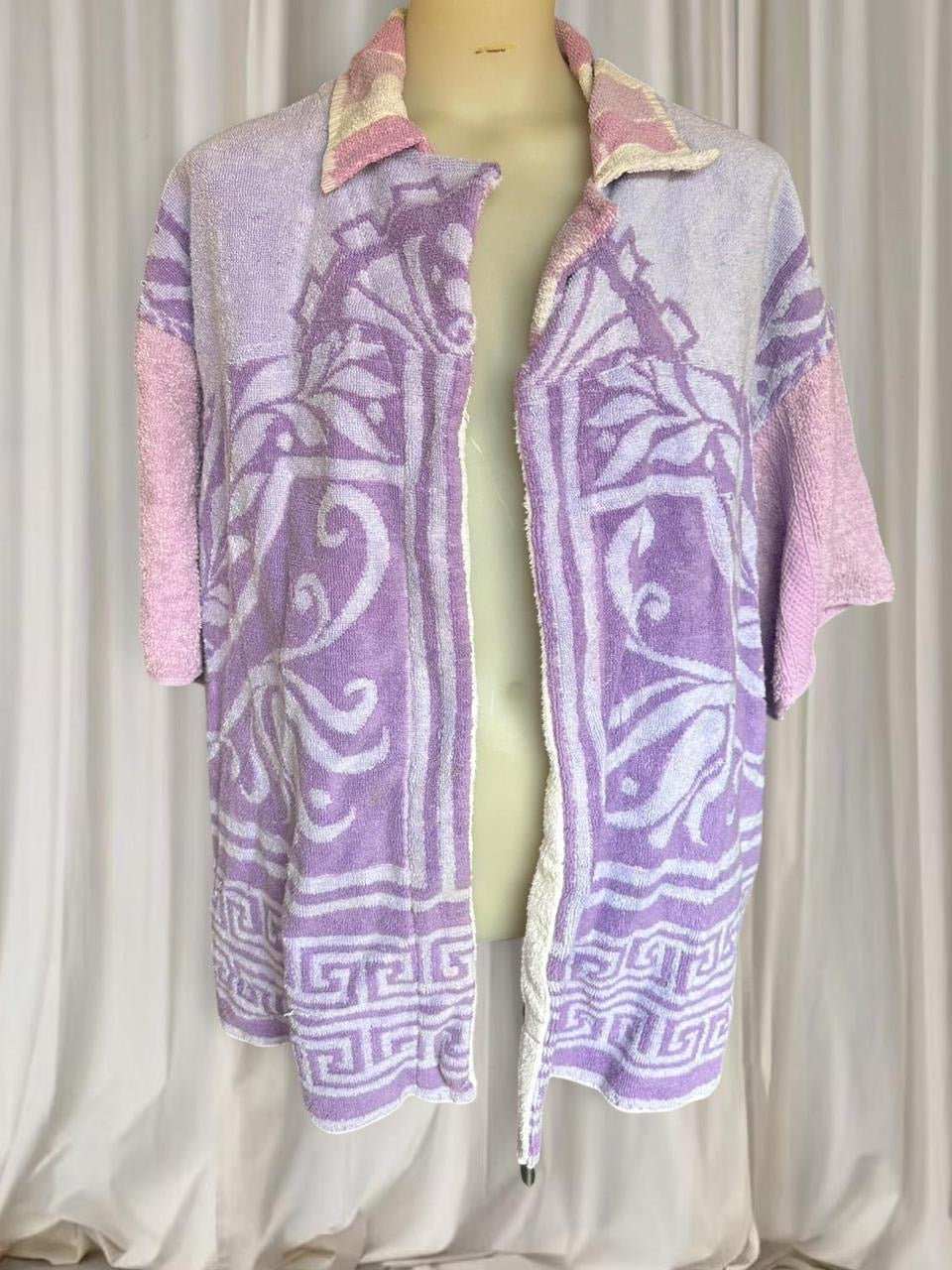 The Sun Club Cotton Beach Purple Reign Terry Towel Robe Jacket BNWT