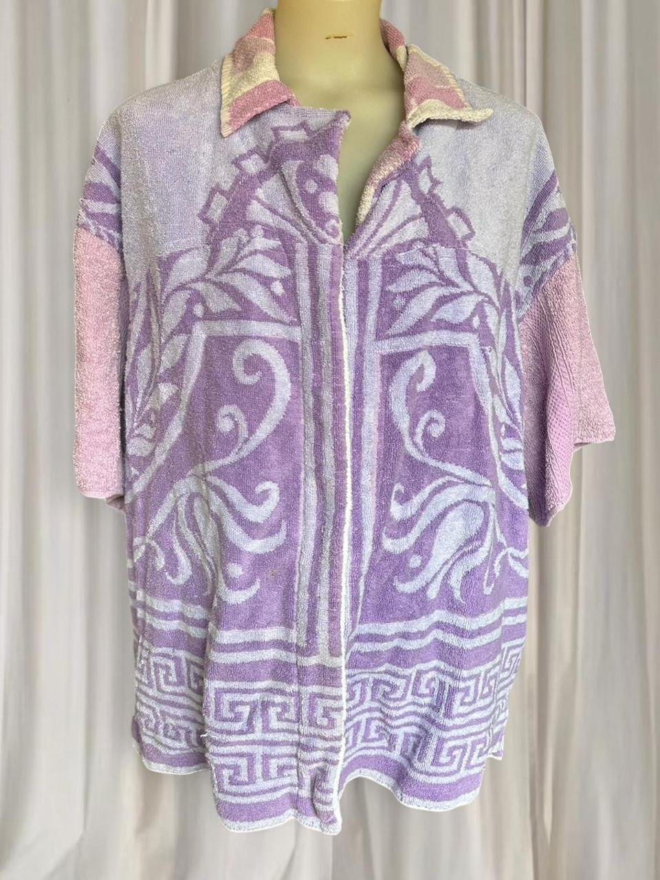 The Sun Club Cotton Beach Purple Reign Terry Towel Robe Jacket BNWT