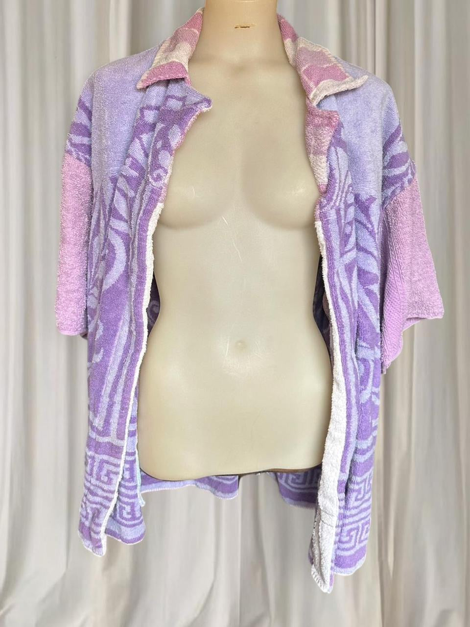 The Sun Club Cotton Beach Purple Reign Terry Towel Robe Jacket BNWT
