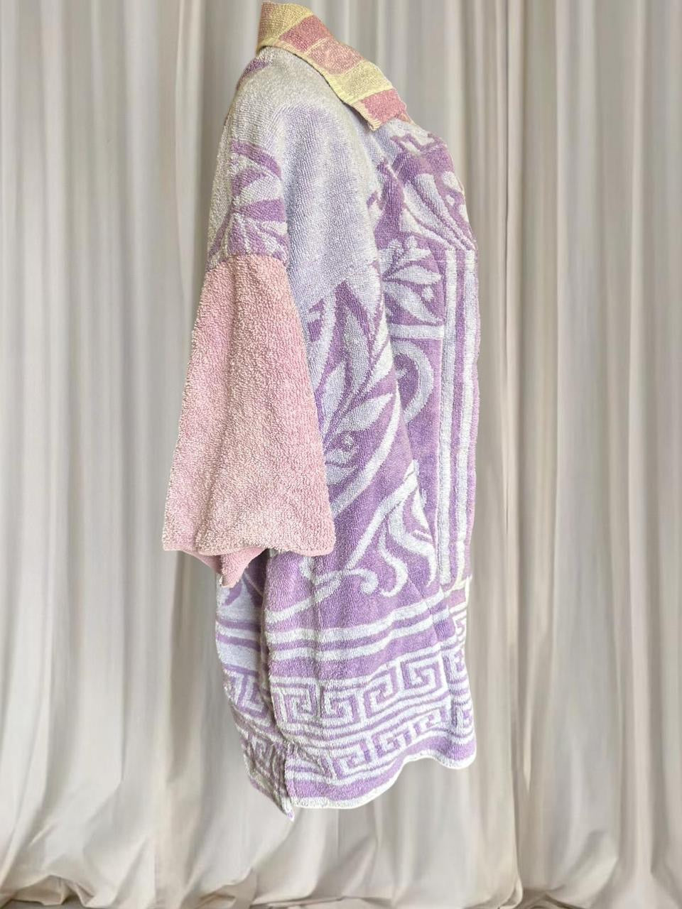 The Sun Club Cotton Beach Purple Reign Terry Towel Robe Jacket BNWT