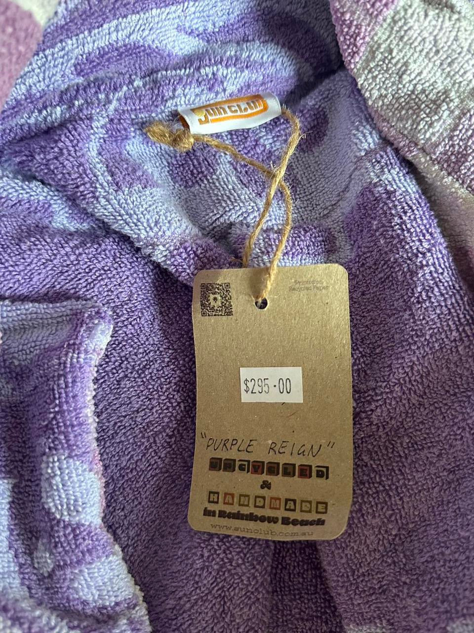 The Sun Club Cotton Beach Purple Reign Terry Towel Robe Jacket BNWT