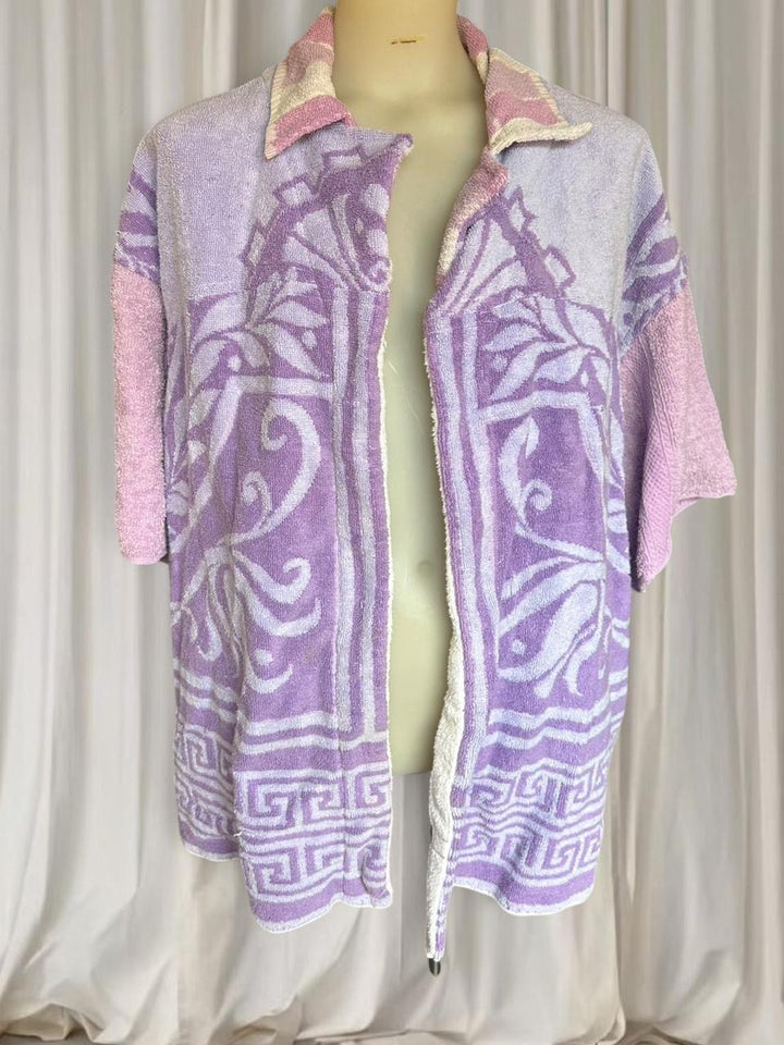 The Sun Club Cotton Beach Purple Reign Terry Towel Robe Jacket BNWT