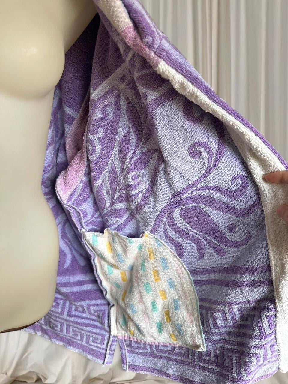 The Sun Club Cotton Beach Purple Reign Terry Towel Robe Jacket BNWT