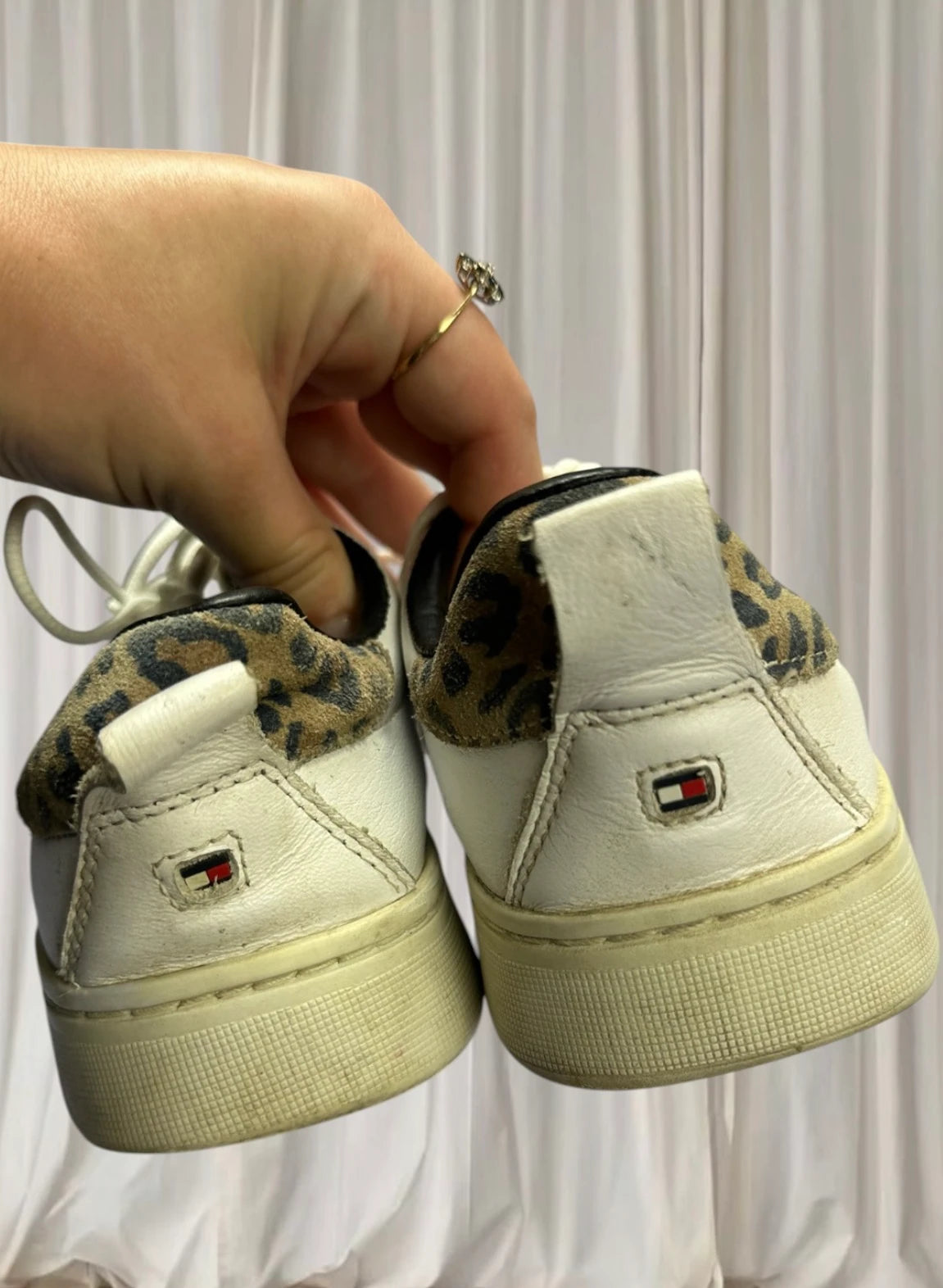 Tommy Hilfiger Branded Leo Print Sneakers - White Casual Women's Shoes - Image 6