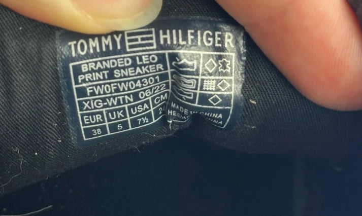 Tommy Hilfiger Branded Leo Print Sneakers - White Casual Women's Shoes - Image 8