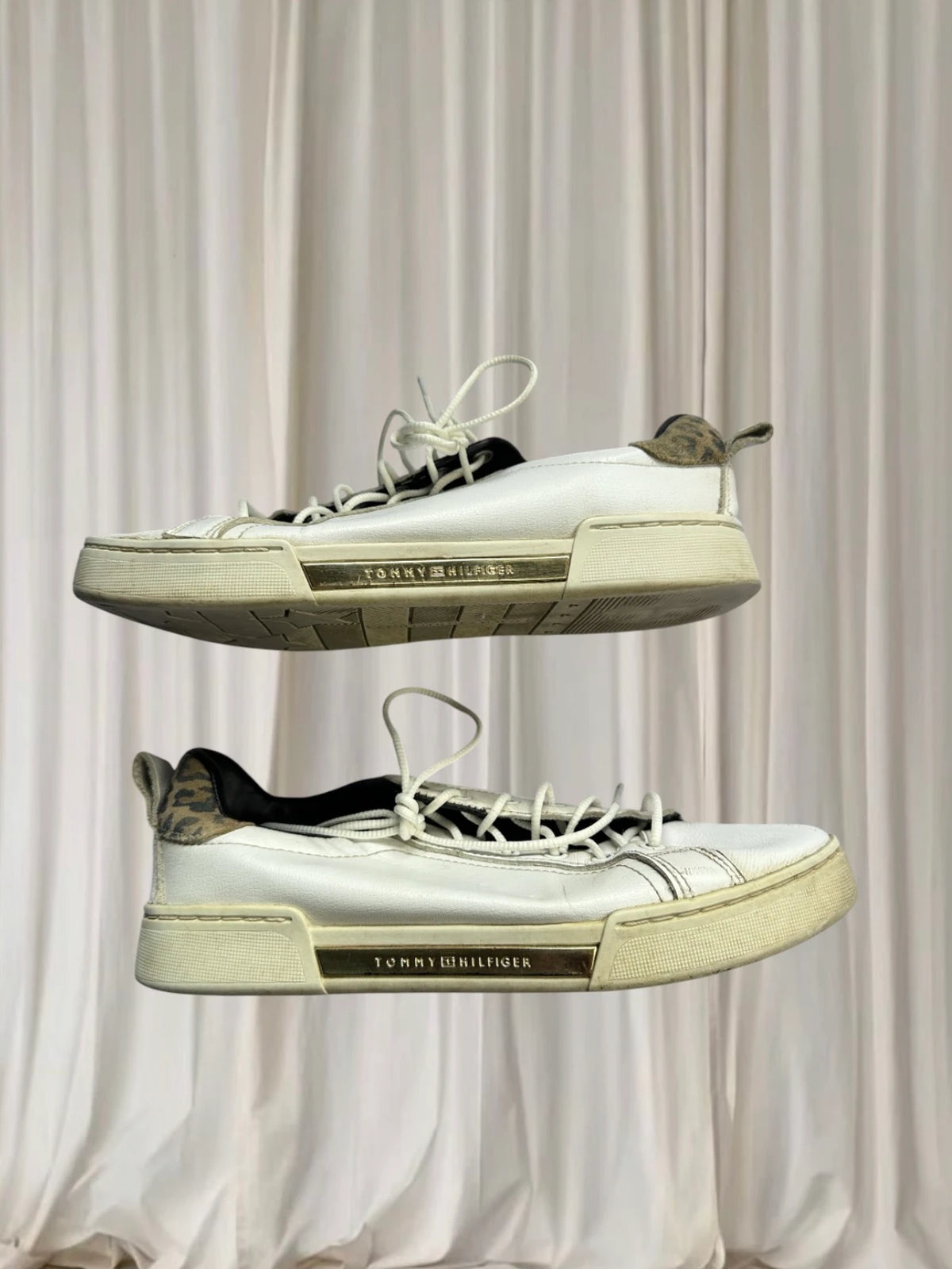 Tommy Hilfiger Branded Leo Print Sneakers - White Casual Women's Shoes - Image 4