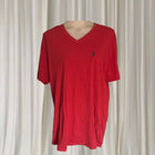 U.S. Polo Assn. V-Neck T-Shirt - Men's Classic Red Cotton Tee Size XL - Image 1