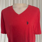 U.S. Polo Assn. V-Neck T-Shirt - Men's Classic Red Cotton Tee Size XL - Image 2