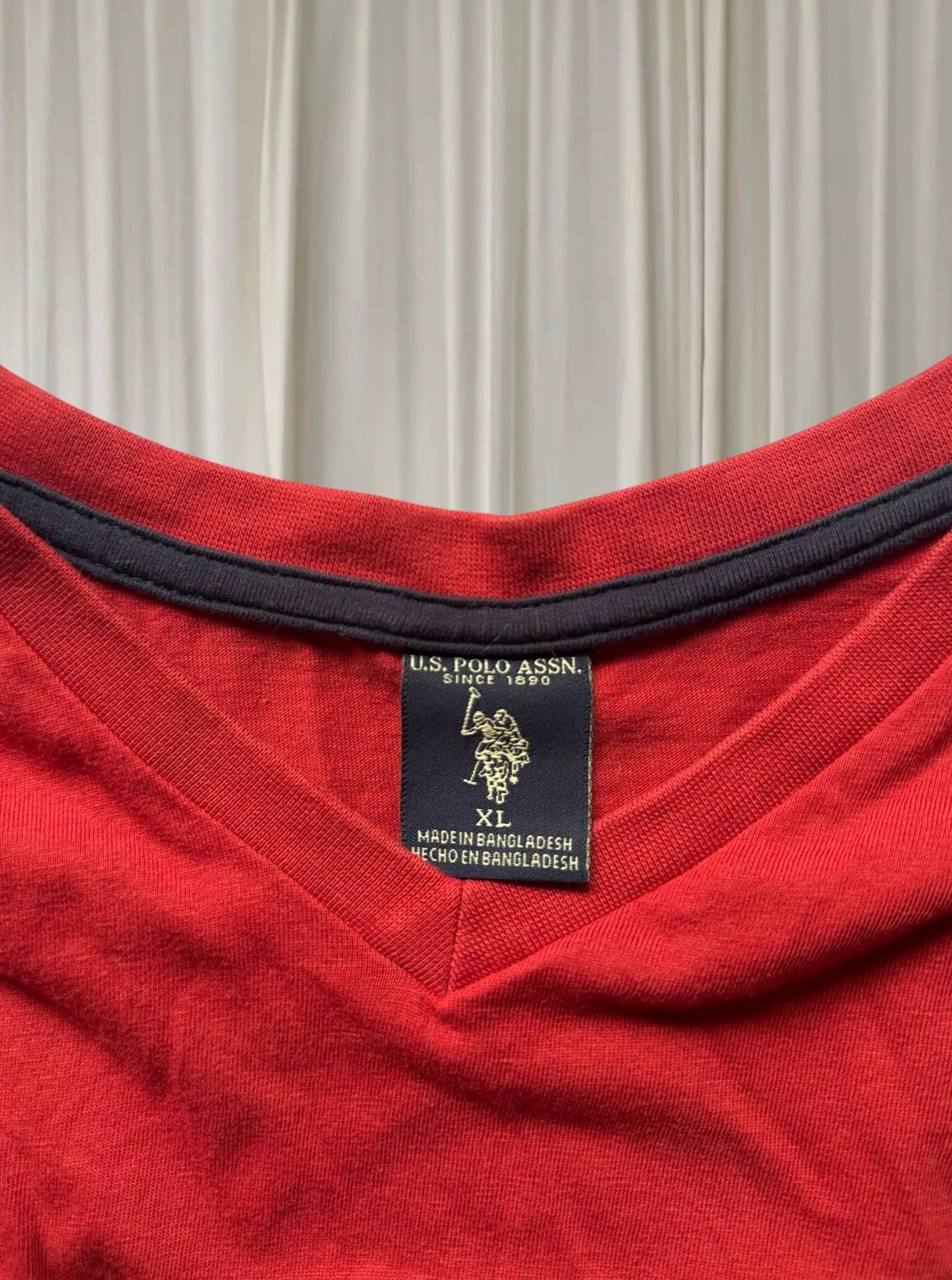 U.S. Polo Assn. V-Neck T-Shirt - Men's Classic Red Cotton Tee Size XL - Image 6