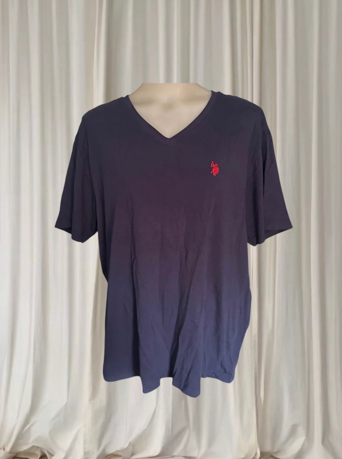 U.S. Polo Assn. V-Neck T-Shirt - Classic Navy Blue Cotton Tee - Image 1