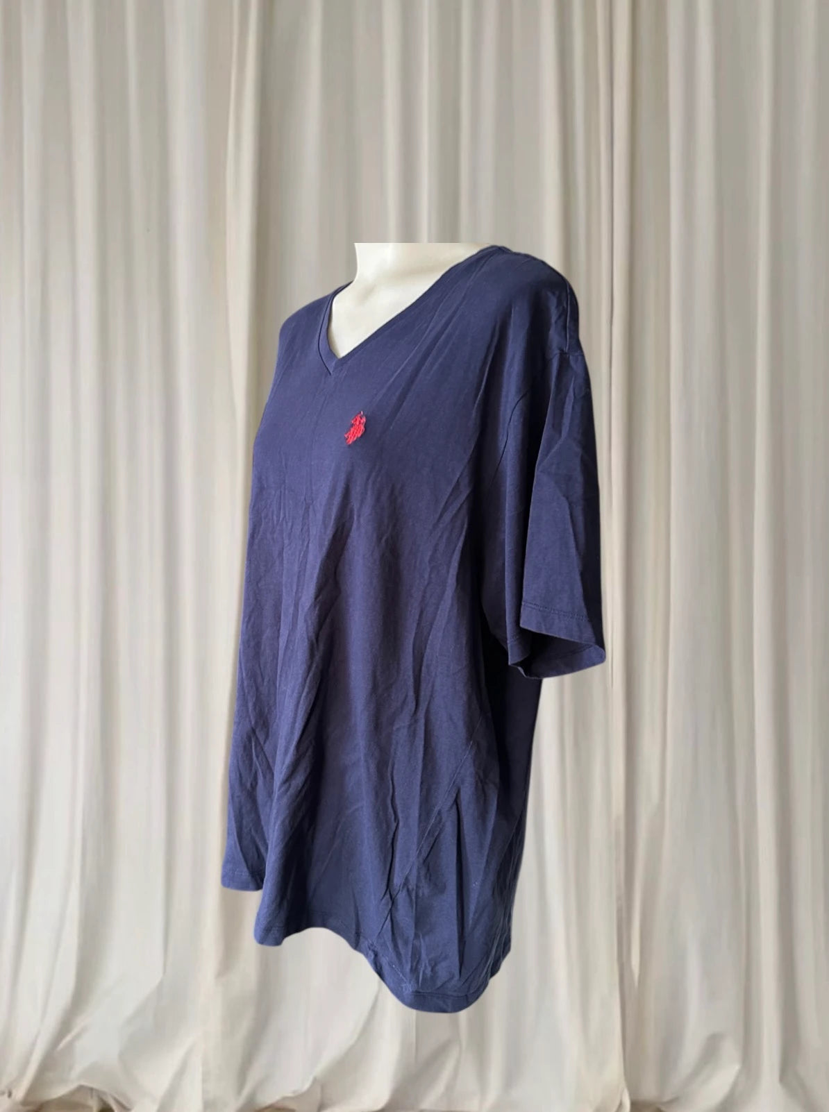 U.S. Polo Assn. V-Neck T-Shirt - Classic Navy Blue Cotton Tee - Image 4