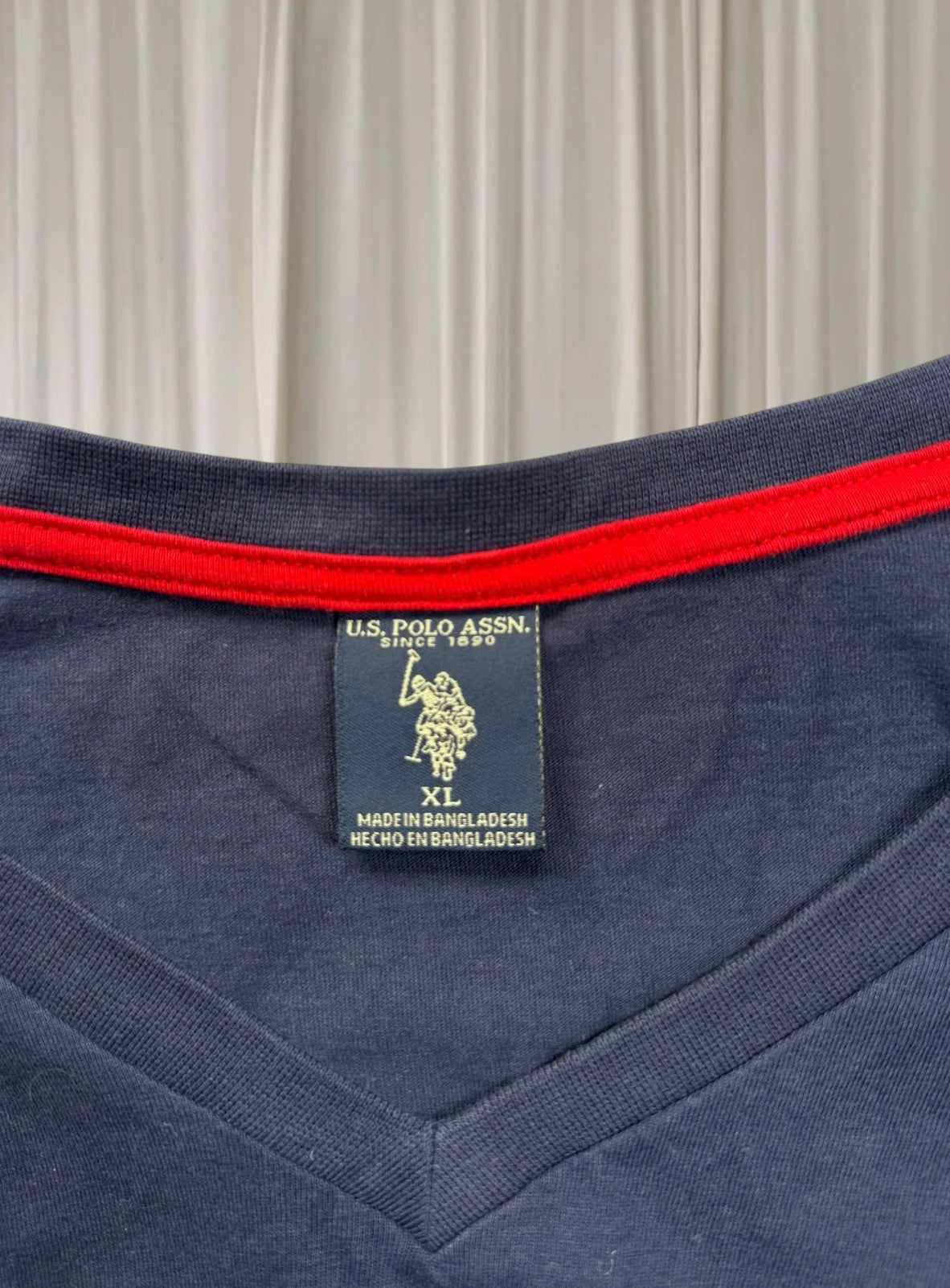 U.S. Polo Assn. V-Neck T-Shirt - Classic Navy Blue Cotton Tee - Image 6