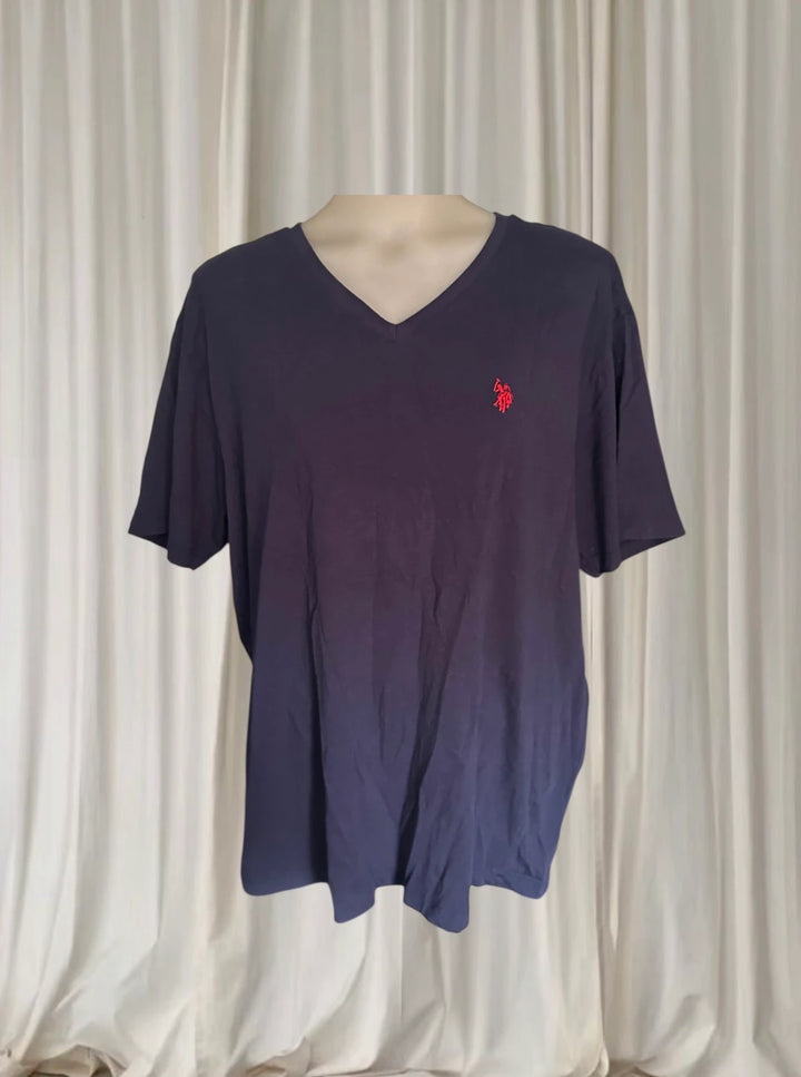 U.S. Polo Assn. V-Neck T-Shirt - Classic Navy Blue Cotton Tee - Image 1