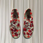 Vans Heart Print Sneakers - Cream and Red Low Top - Image 4