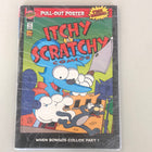 Issue #3 Preloved ‘Itchy and Scratchy Comic’ collectable. Itchy (the mouse), employing his usual arsenal of weaponry, chases Scratchy (the cat) in a round-the-world race.