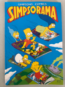 Rare collector’s edition of the ‘Simpsons Comics Simpsorama’. The plot follows the unearthing of a time capsule. Unbeknown to the Simpson family the Planet Express crew travel through time to stop their family from destroying the future. None stop laughter will make this rare collectable worth having on your shelf. 